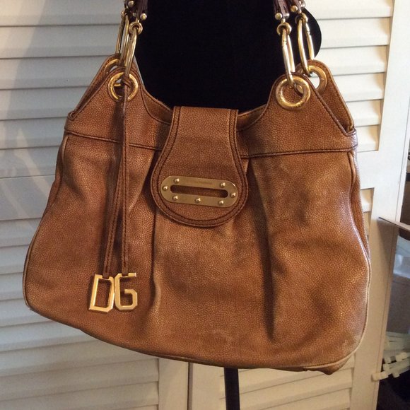 Auth. Dolce & Gabbana Camel Leather Shoulder Bag - Picture 6 of 15